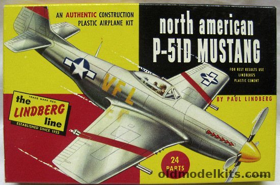 Lindberg 1/72 North American P-51D Mustang, 409-29 plastic model kit